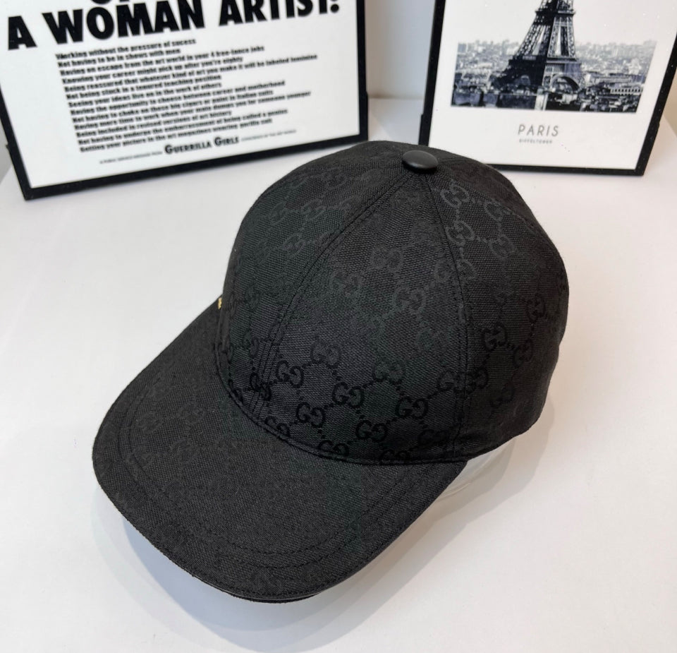 Gucci black gold logo hat
