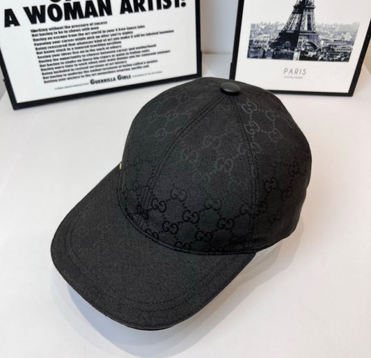 Gucci black gold logo hat