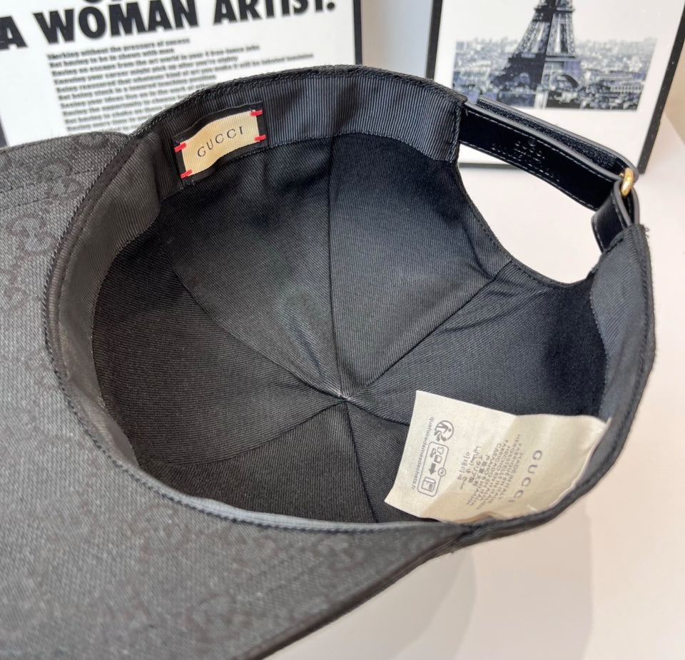 Gucci black gold logo hat