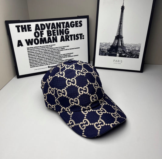 Lv bleu and gold hat
