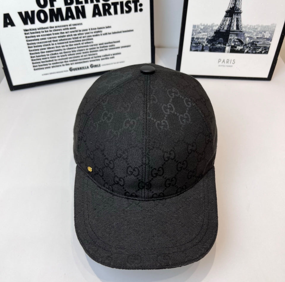 Gucci black gold logo hat