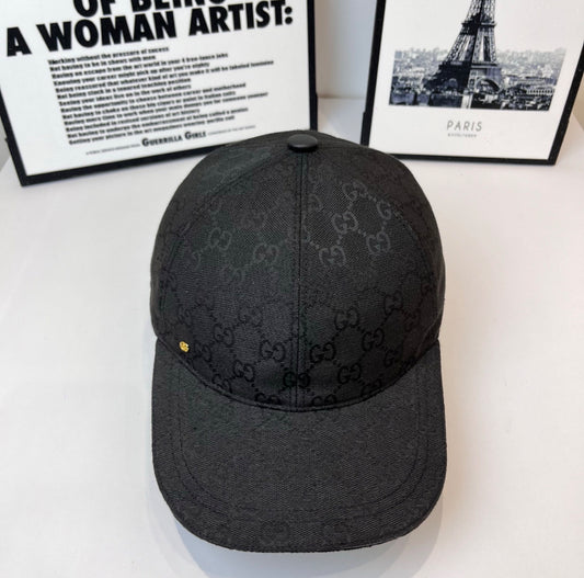 Gucci black gold logo hat