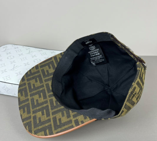 Fendi black gold hat